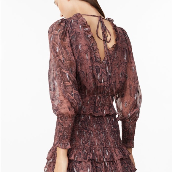 Rebecca Taylor snake print smoked clip dress - Picture 6 of 12